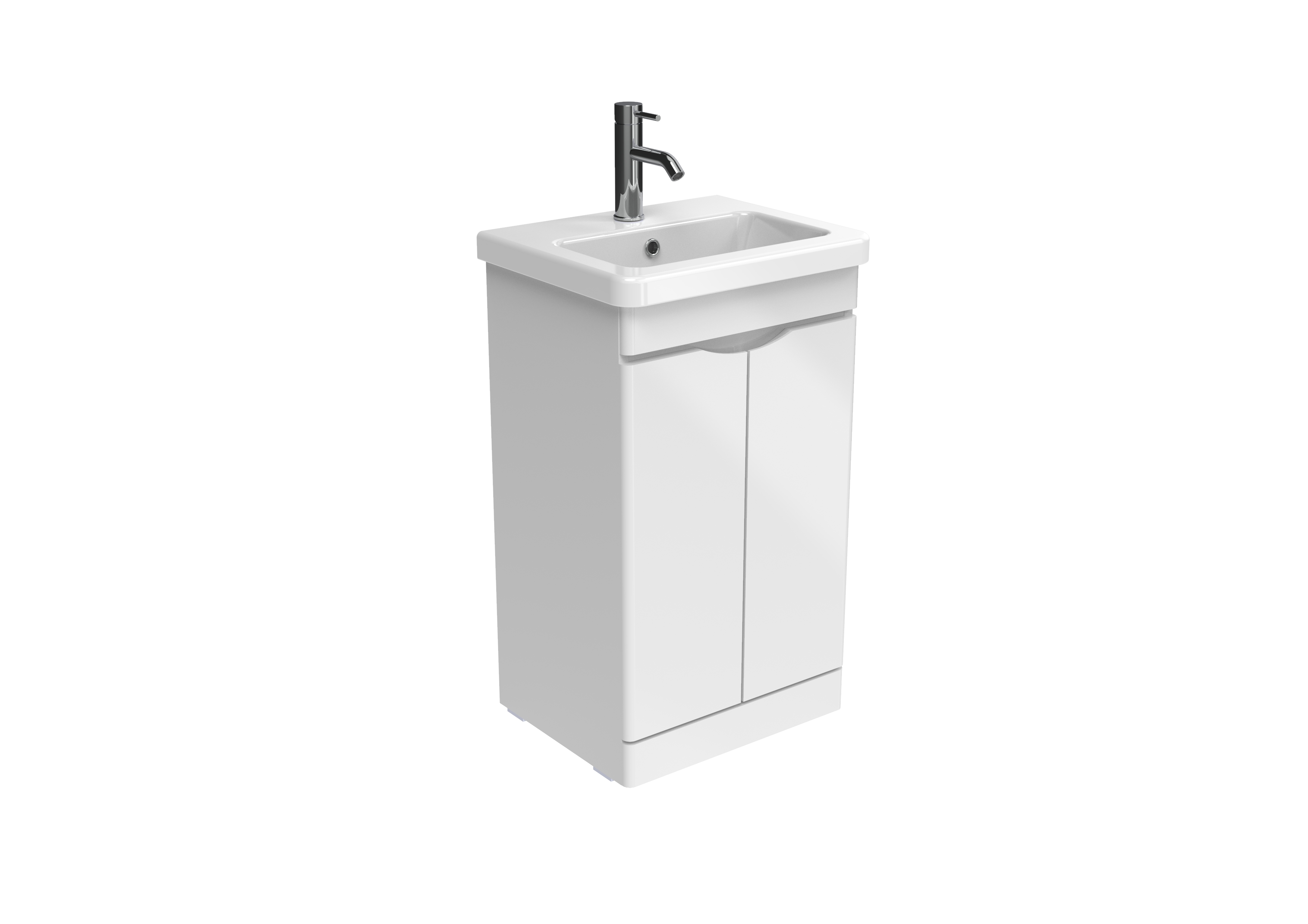 INDIGO 50cm 2 door floor standing unit - Gloss White