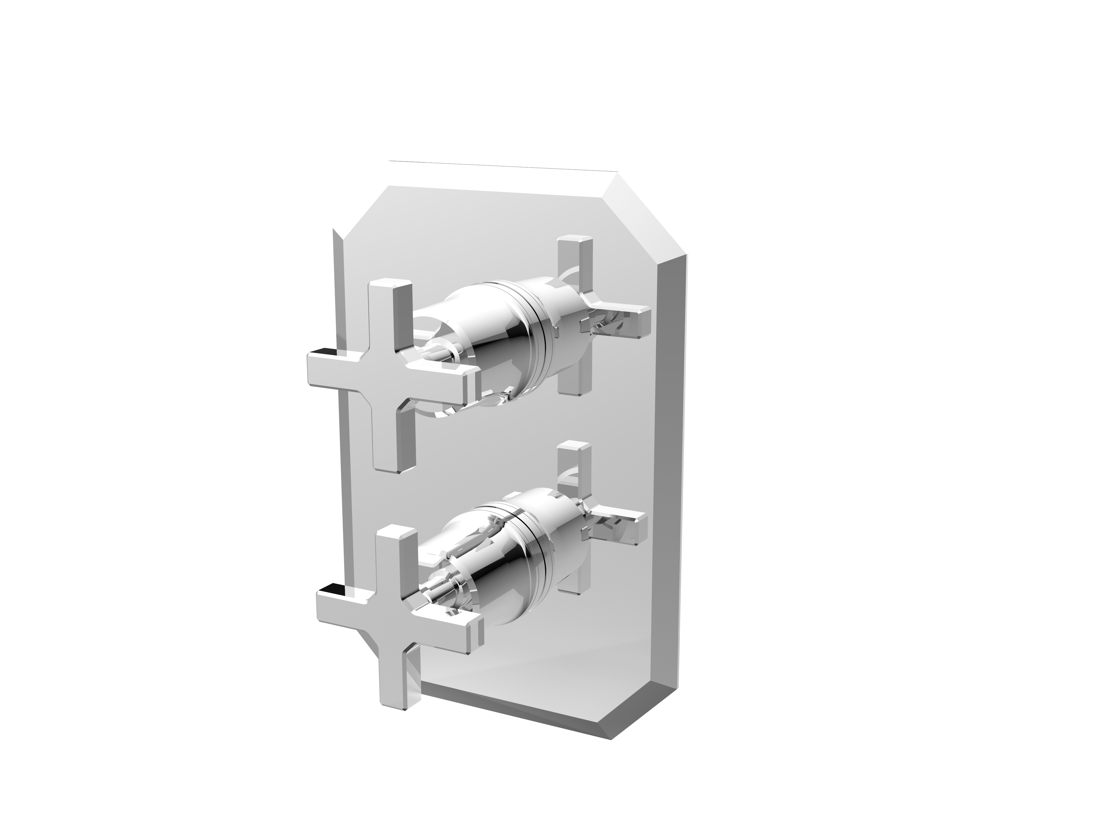 CROMWELL 1 way thermostatic shower valve kit with cross handles - Chrome