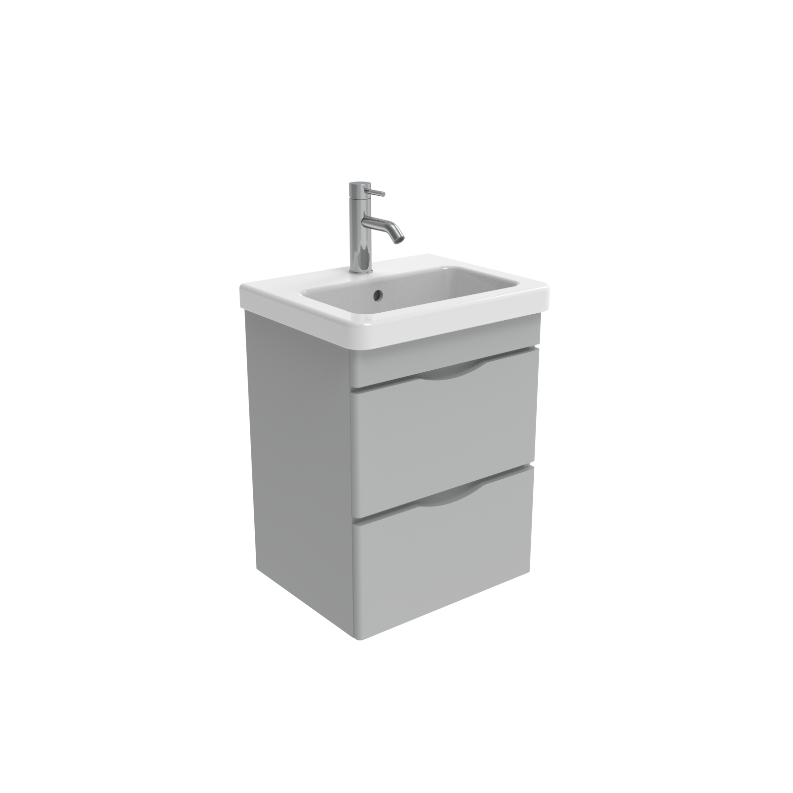 INDIGO 50cm 2 drawer wall mounted unit - Dove Grey