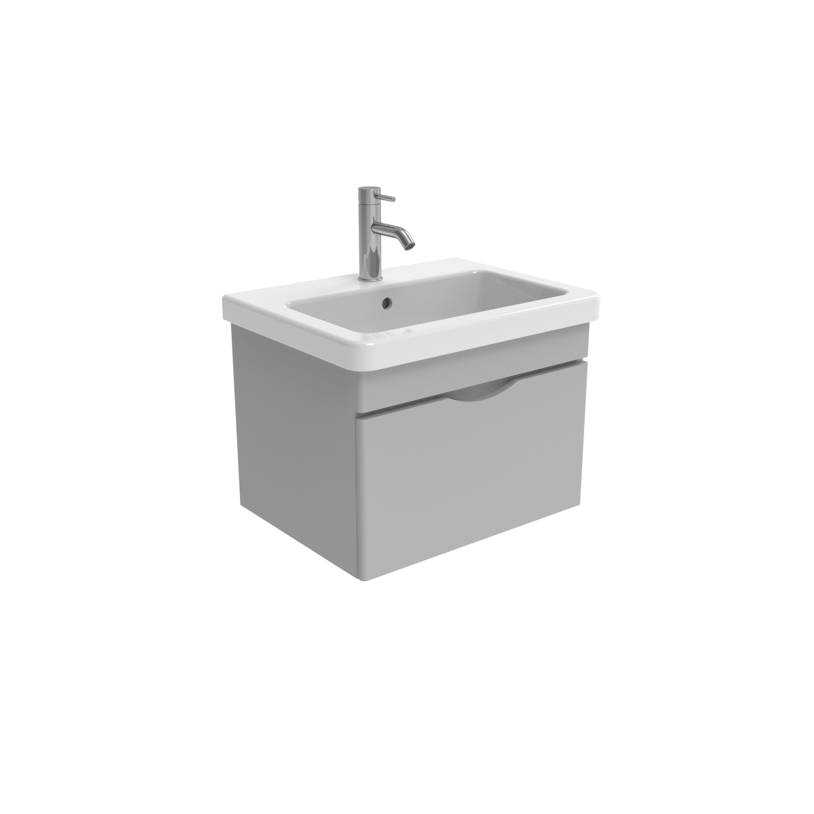 INDIGO 60cm 1 drawer wall mounted unit - Dove Grey