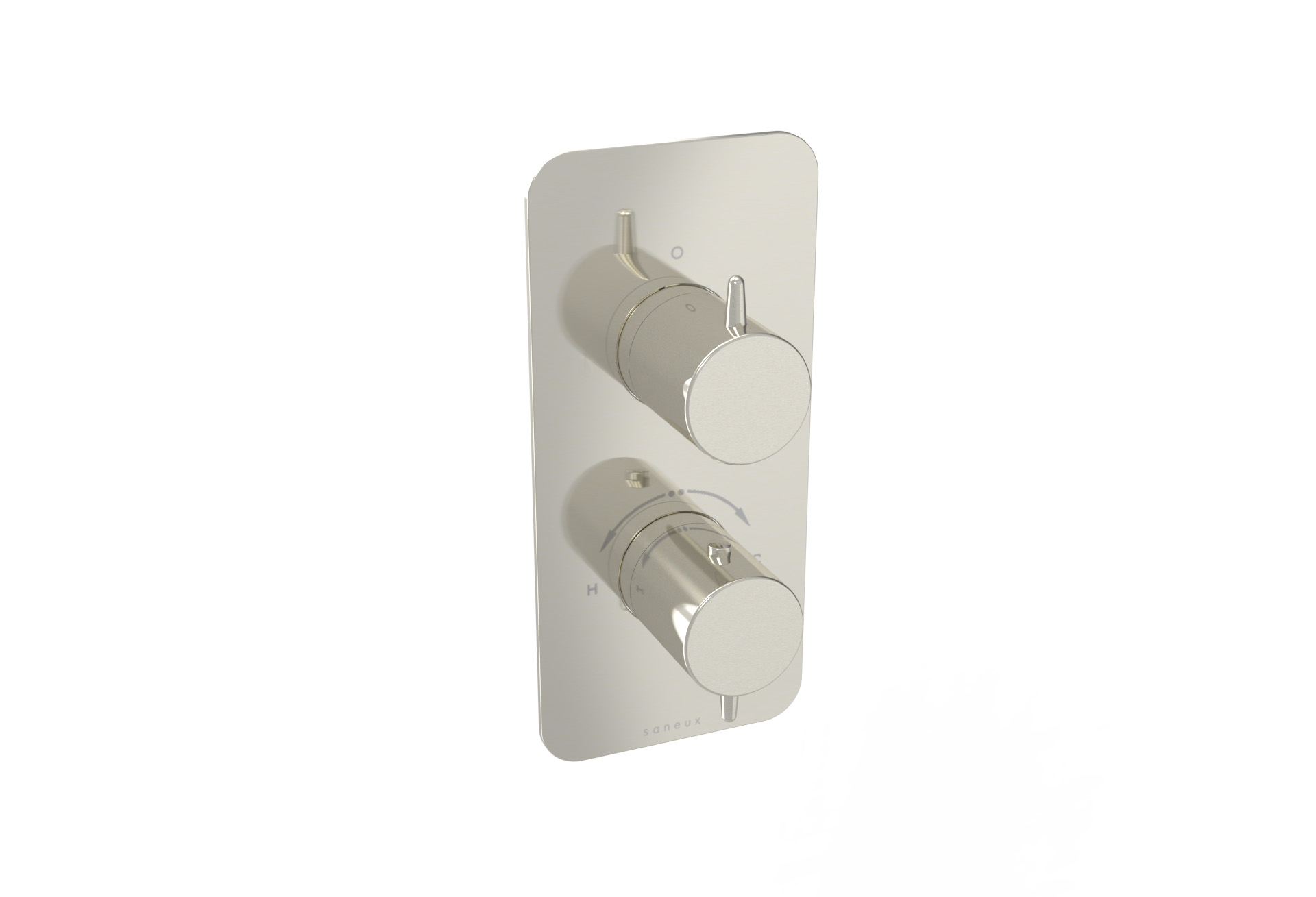 EDEN 1 way thermostatic shower valve kit in portrait - Brushed Nickel