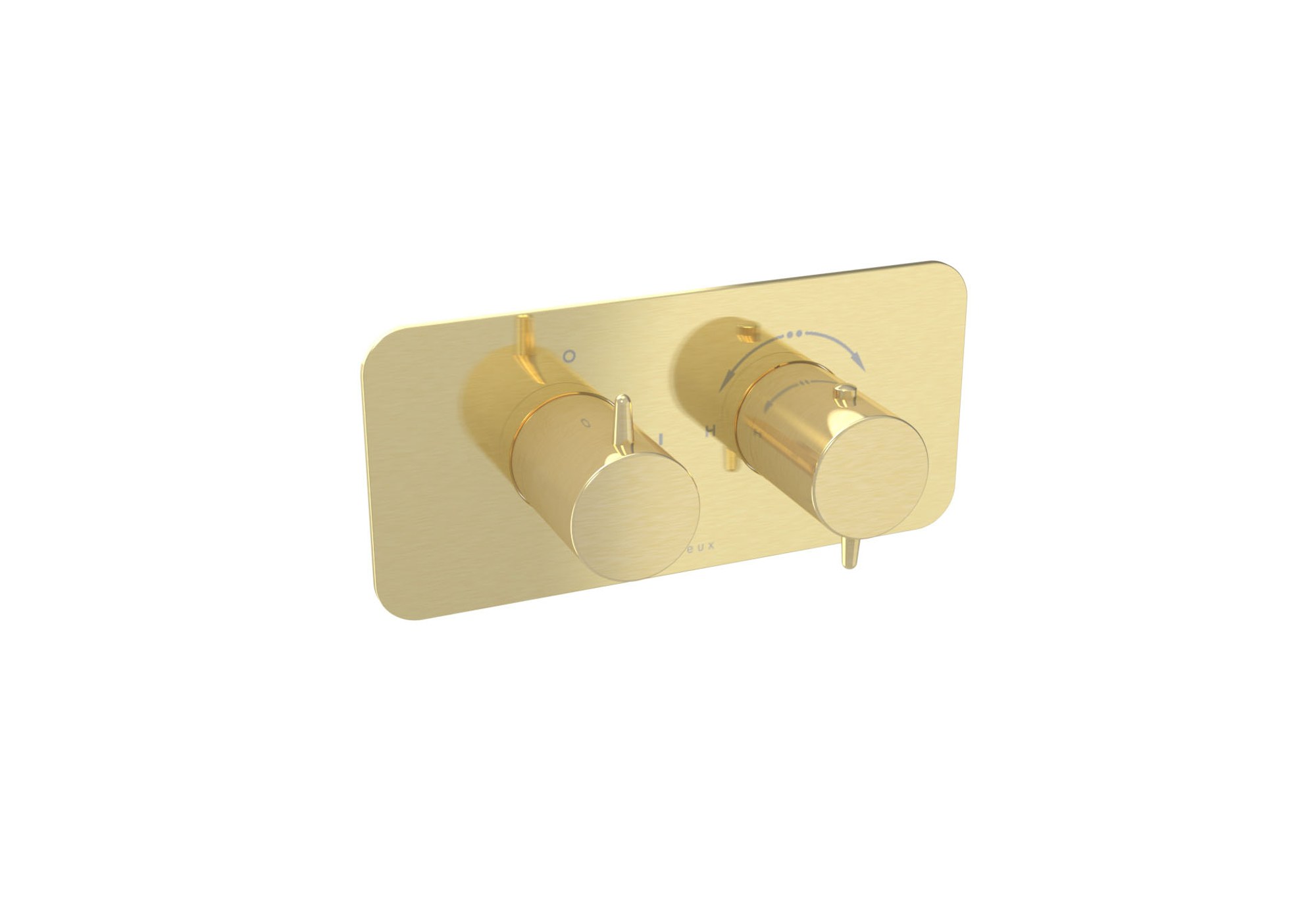 EDEN 1 way thermostatic shower valve kit in landscape - Brushed Brass