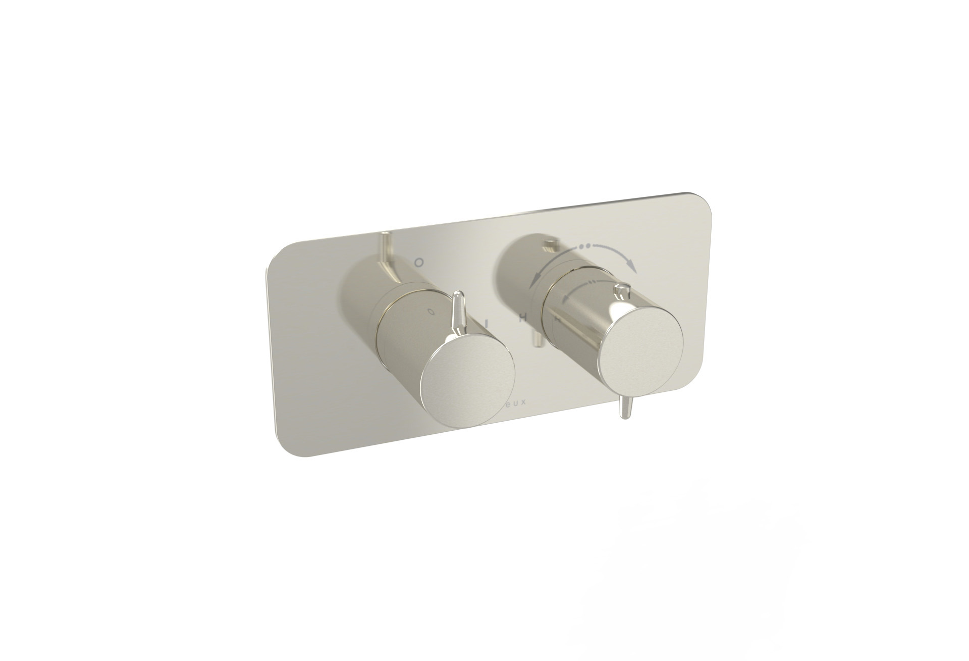 EDEN 1 way thermostatic shower valve kit in landscape - Brushed Nickel