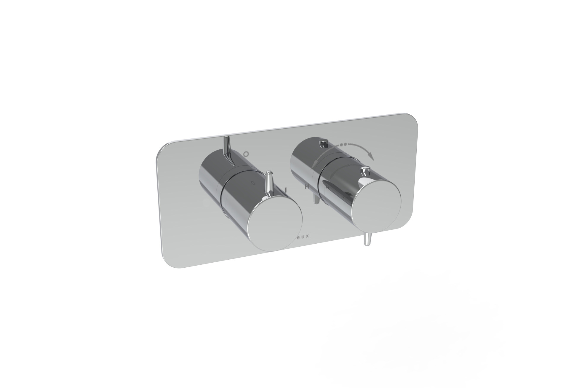 EDEN 1 way thermostatic shower valve kit in landscape - Chrome