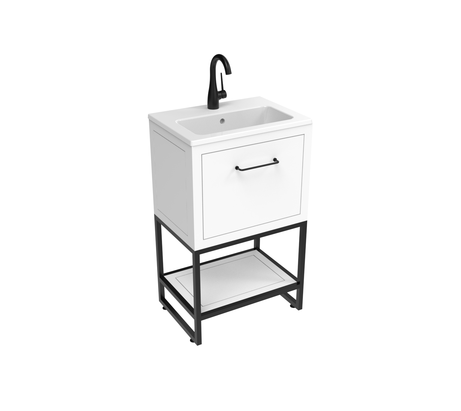 KINGSBURY 50cm 1 drawer floor standing unit - Matte White